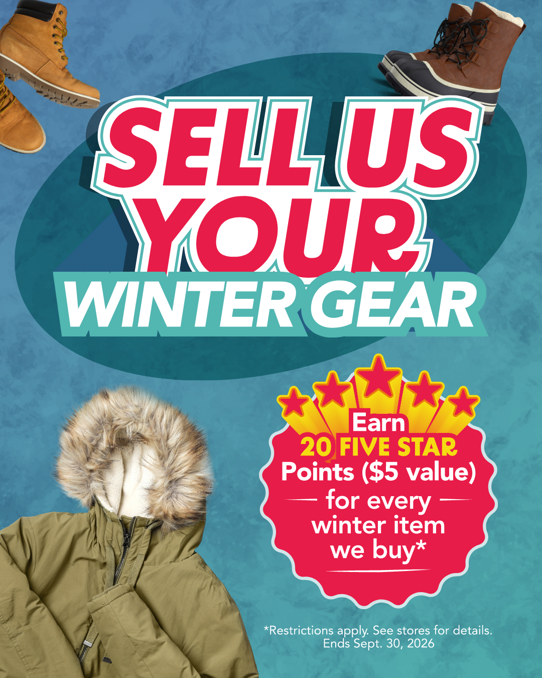 Sell us your coats and boots